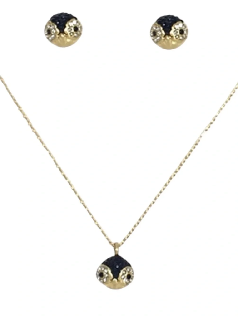 Kate Spade Dashing Beauty Penguin Necklace & Stud Earrings Boxed Set NWT